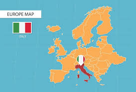 Premium Vector | Italy map in europe, icons showing italy location ...
